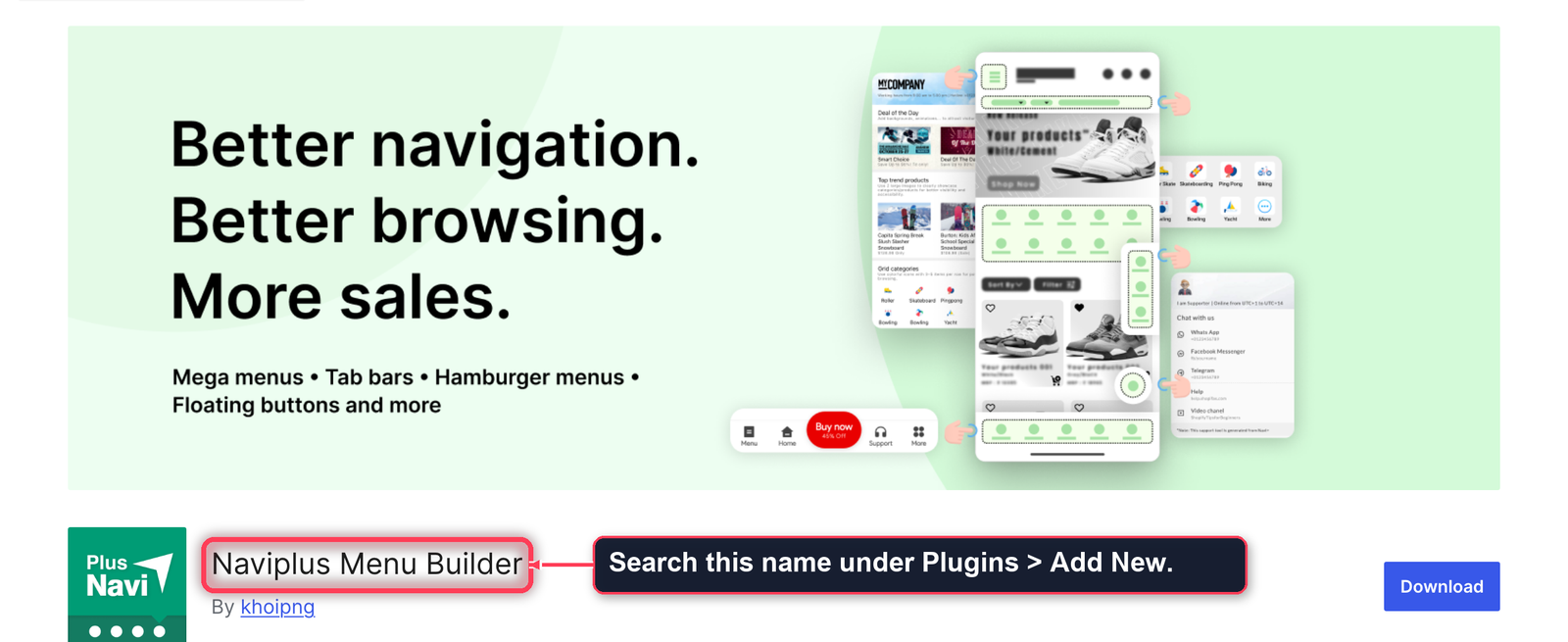 Naviplus Menu Builder on WordPress.org